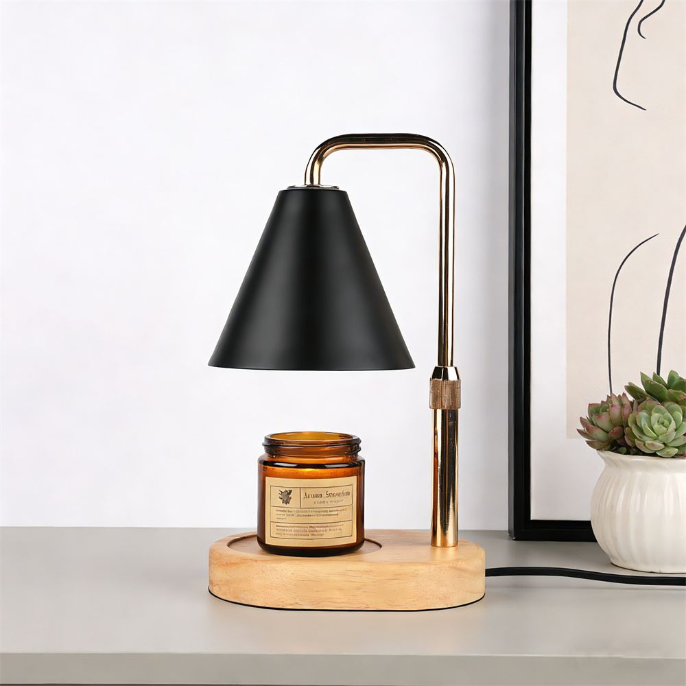 Holiday Candle Set - Lampe chauffe-bougie noire avec minuterie, intensité