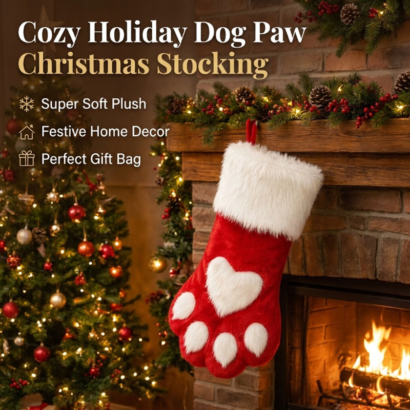 Christmas Stocking Hanging - Chaussette de Noël en peluche pour