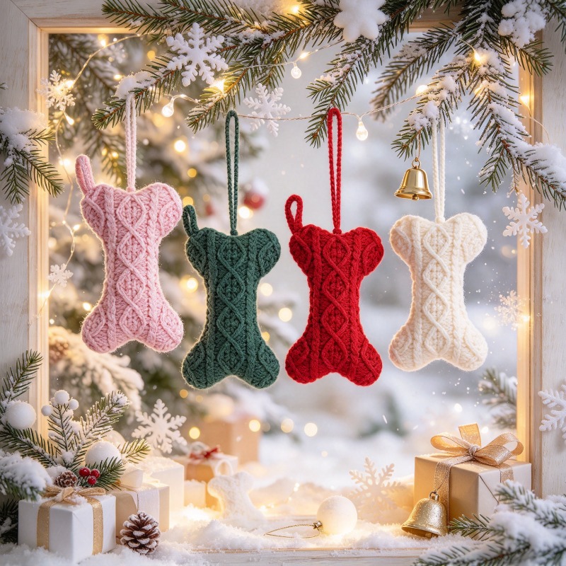 Christmas Stocking Hanging - Ornement de Noël en forme d'os
