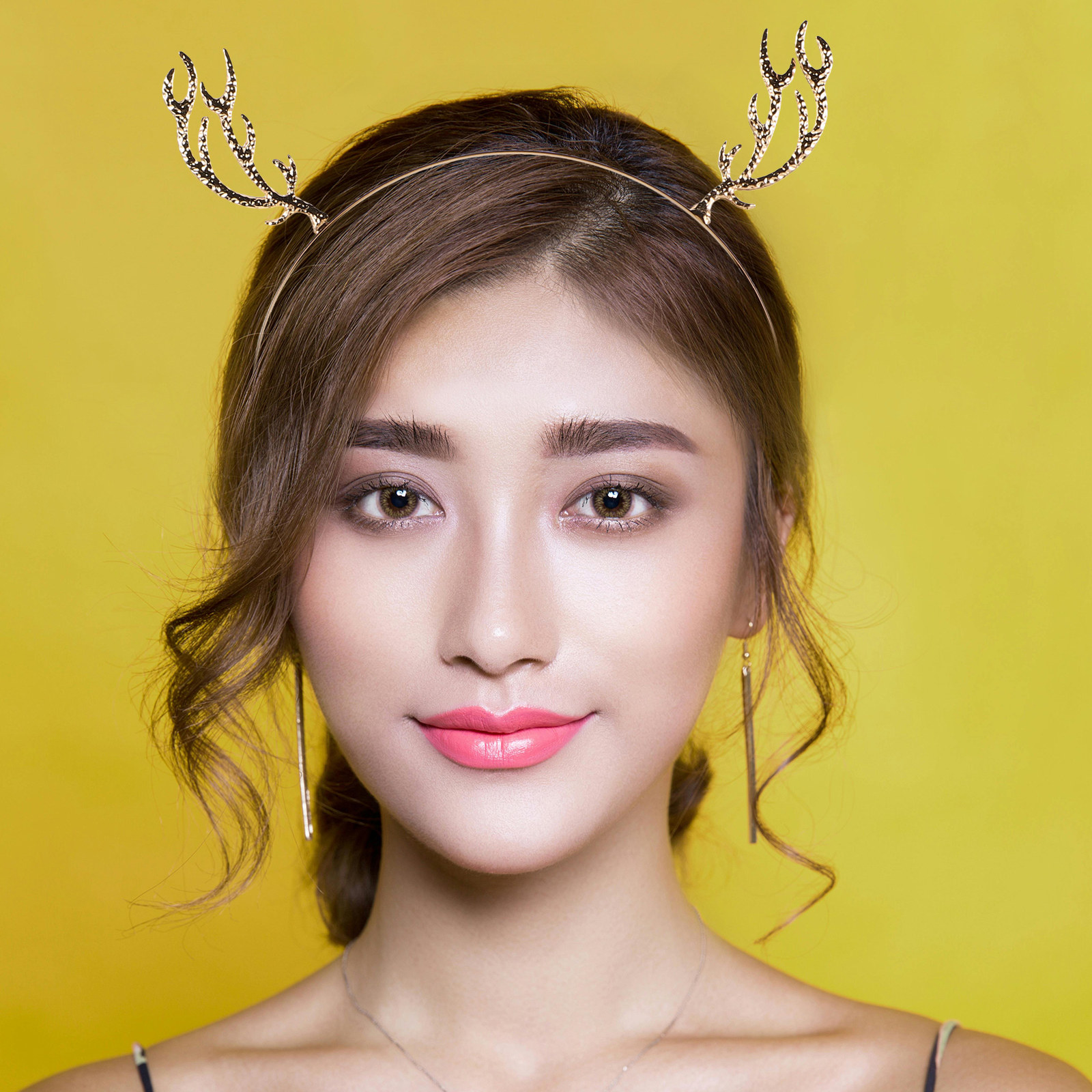 Reindeer Antlers Headband - Serre-tête en métal et strass, bandeau